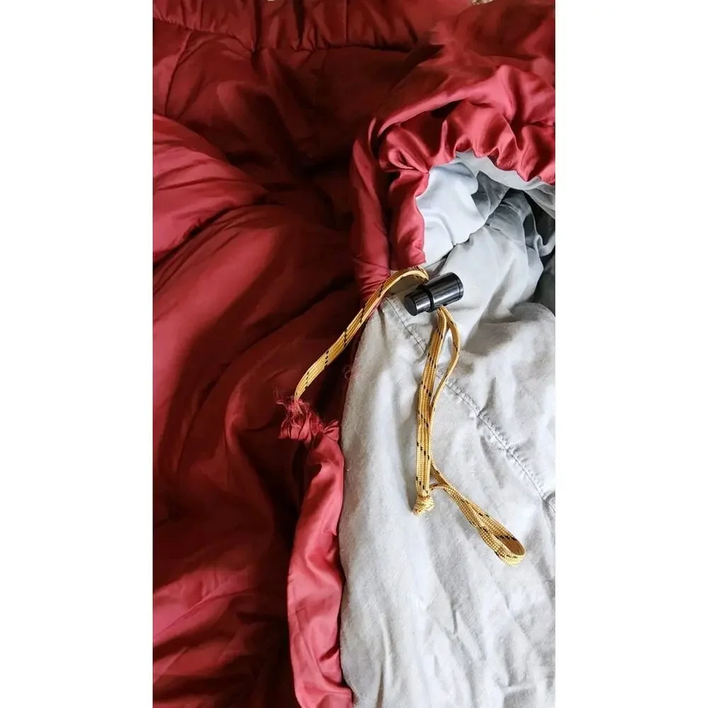 VTG LL Bean Mummy Sleeping Bag Adult Red Grey 1970/80s Camp Gear 3 Seasons USA